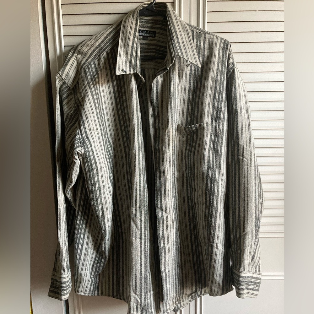 Black and grey stripe Domani shirt